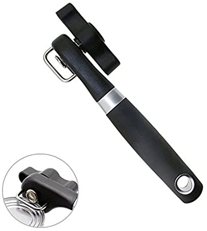 Leereal Smooth Edge Can Opener - Safe Cut Can Opener, No Sharp Edges or Cuts - Ergonomic Soft Anti Slip Grips Handle Design - Easy Open, Without Touch Food