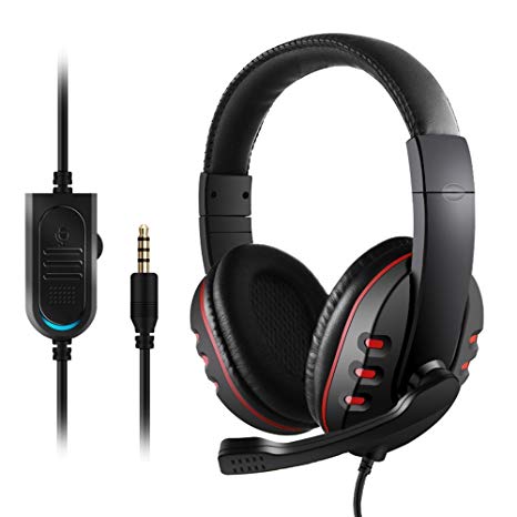 JAMSWALL Gaming Headset for PS4 Xbox One, 3.5mm Over Ear Gaming Headphones with Mic, Stereo Bass Surround, Noise Reduction Volume Control for Sony PS4 PC Tablet Laptop Smartphone Xbox One