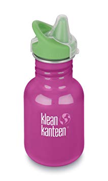 Klean Kanteen 12oz Kid Kanteen Stainless Steel Sippy Bottle with Klean Coat, Single Wall and Leak Resistant Sippy Cap (NEW 2018)