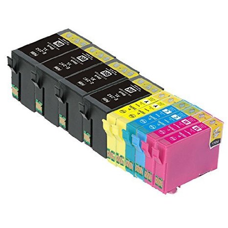 TS 10-PK T252XL Remanufactured compatible ink cartridges for EPSON 252 T252 T254 4 BLACK  2 YELLOW 2 MAGENTA 2 CYAN WorkForce WF-3620 WorkForce WF-3640 WorkForce WF-7610 WorkForce WF-7620