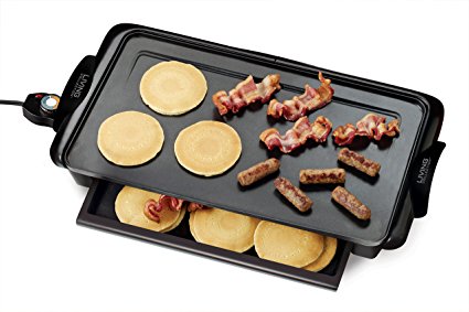 Nostalgia NGD200 Living Collection Extra-Large Non-stick Griddle with Cool Touch Handles and Warming Drawer