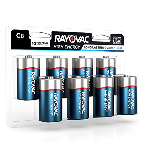 Rayovac C Batteries, Alkaline C Cell Batteries (8 Battery Count)