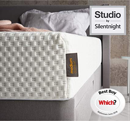 Silentnight Studio | Premium Memory Foam | Cooling Effect | Bed in a Box | Made in the UK | Medium | UK King