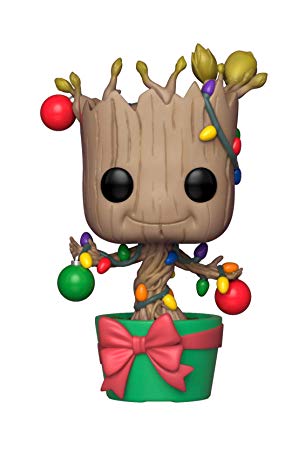 Funko 33982 POP Bobble: Marvel: Holiday Groot w/Lights & Ornaments, Multi