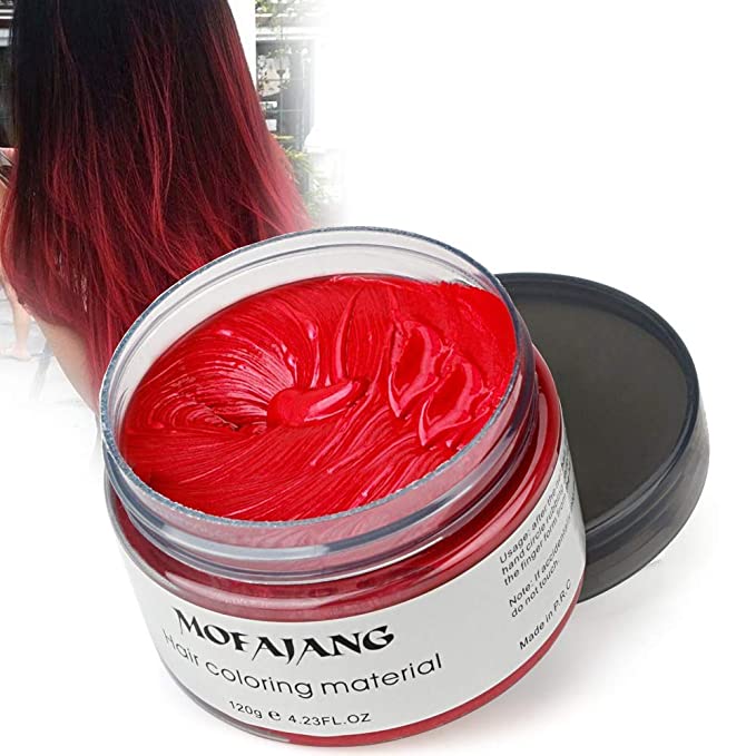 Temporary Hair Color Wax Color Hair Dye Hair Styling Hair Wax Color Nice and Easy to Wash Hair Color (ROSE RED)