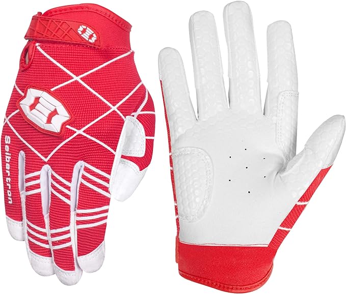 Seibertron B-A-R PRO 2.0 Signature Baseball/Softball Batting Gloves Super Grip Finger Fit for Adult and Youth