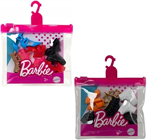 Barbie Shoe Accessory Bundle with 10 Total Pairs of Doll Shoes