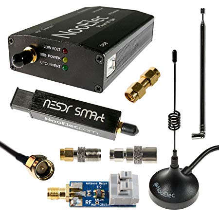 NooElec NESDR SMArt HF Bundle: 100kHz-1.7GHz Software Defined Radio Set for HF/UHF/VHF including RTL-SDR, Assembled Ham It Up Upconverter, Balun, Adapters & Cables