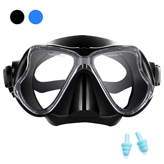 Supertrip Snorkeling Diving Mask Adult,Dive Mask for Scuba Diving and Swimming, Anti-Fog Film Tempered Glasses Panoramic 180°Wide View Diving Goggles