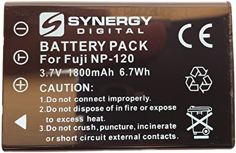SDNP120 Lithium-Ion Battery - Rechargeable Ultra High Capacity (3.7V 1800 mAh) - Replacement for Fuji NP-120, Pentax D-LI7 & Ricoh DB-43 Batteries