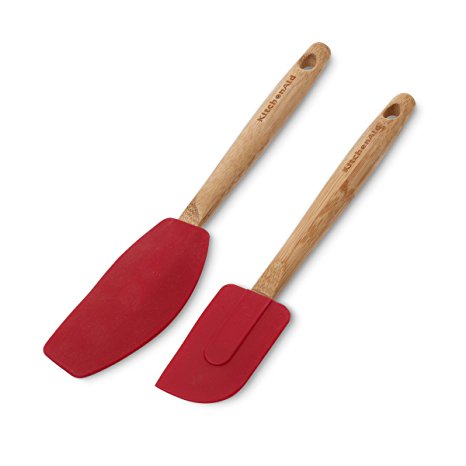 KitchenAid 2-PieceBamboo Spatula Set (Red)