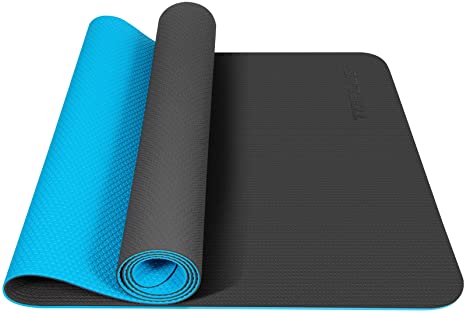 TOPLUS Yoga Mat , Fitness & Exercise Mat - Classic 4mm Thick Eco Friendly Non Slip Workout Mat with Carrying Strap for Yoga , Pilates, Gym and Floor Workouts