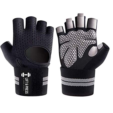 OMEN Workout Gloves Men Women Weight Lifting Gloves with Wrist Support for Fitness Exercise, Crossfit and Weightlifting Training, Perfect Grip Quality Microfiber and Durable Velcro