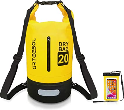 arteesol Waterproof Dry Bag, Waterproof Floating Backpack 5L/10L /20L/30L with Double Shoulder Strap Lightweight Dry Bags for Kayaking Rafting Boating Swimming Camping Hiking Beach Fishing