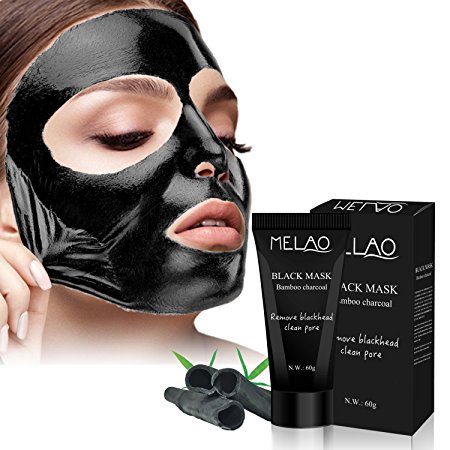 Blackhead Remover Mask Black Mask Activated Bamboo Charcoal Deep Cleansing Purifying Peel Off Mask Suction Mud Facial Mask for Face & Nose Acne Treatment(60g)
