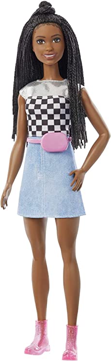 Barbie: Big City, Big Dreams Barbie “Brooklyn” Roberts Doll (11.5-in, Brunette Braided Hair) Wearing Shimmery Top, Skirt & Accessories, Gift for 3 to 7 Year Olds