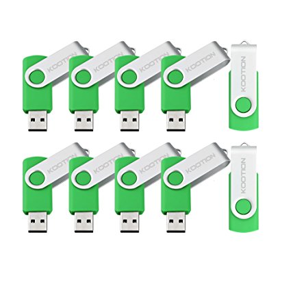 KOOTION10PCS 8GB USB 2.0 Flash Drive Memory Stick Fold Storage New Design Easy to Carry Green【Ships from USA】