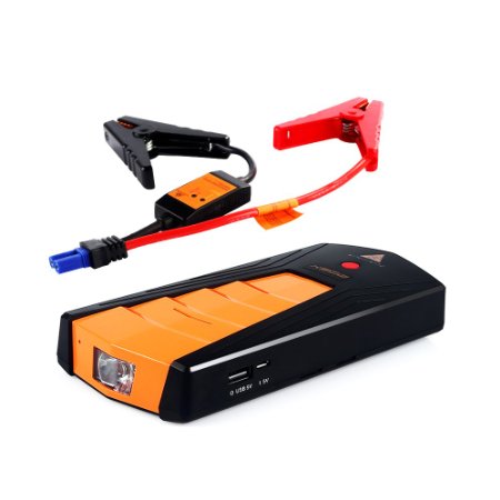 Portable Car Jump Starter AFTERPARTZ® X500 12000mAh 500A Output 4.0L gas 3.0L diesel Battery Charger Power Bank for Laptop & Phone & Tablet, Multi-function Power Supply with LED Flashlight