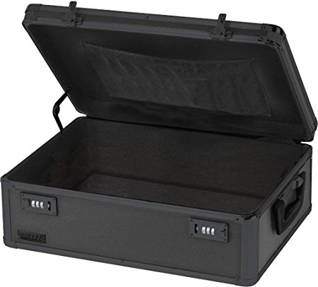 Vaultz Locking Storage Chest, 19.5 x 7 x 13.5 Inches, Black on Black (VZ00458)