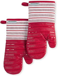 KitchenAid Albany Oven Mitt 2-Pack Set, Passion Red, 7"x13"