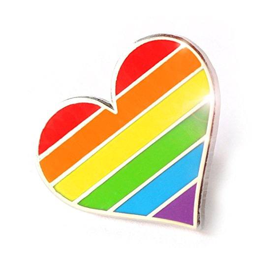 Pride pin LGBTQ gay heart flag - An enamel pin decoration for clothes and bags