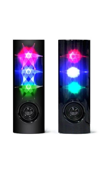 Lightahead® New Atake The Flash 2.0 Channel Multi Media Speakers 3D Flash LED Light Up, Line in USB Speaker Compact Twin 3W 3W Speaker System for Laptop PC, Smart Phones, iPOD, Game players