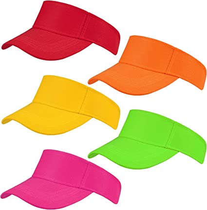 Rbenxia 5 Pieces of Adjustable Sport Visors Sun Visor Hats Cap Visors for Women and Men