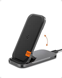 Spigen ArcField [Designed for Samsung] Qi Flex True 15W Super Fast Wireless Charger Stand & Pad for Samsung Galaxy S24 Ultra Plus Z Fold Flip 5 4 3 S24 S23 22 S21 S20 and more [No Adapter Included]