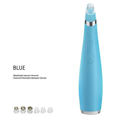Blackhead Remover Pore Vacuum Extractor Machine Facial Pore Cleanser Electric Suction Black Knight Extraction Face Nose Cleaner Removal Tool (Blue)