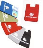 Silicone Mobile Wallet Self Adhesive Slim Phone Pocket Stick to Your Phone or Case to Hold Cards and Money - Comes With Our Special Warranty Red