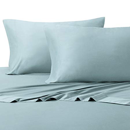 100% Bamboo Bed Sheet Set - Queen, Solid Blue - Super Soft & Cool, Bamboo Viscose, 4PC Sheets