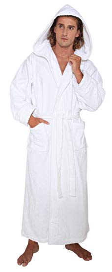 Arus Men's Hood'n Full Ankle Length Hooded Turkish Cotton Bathrobe