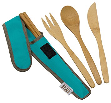 Bamboo Travel Utensils - To-Go Ware Utensil Set with Carrying Case (Agave)