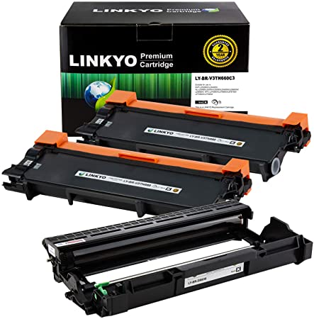 LINKYO Compatible Toner Cartridge and Drum Unit Replacement for Brother TN660 DR630 (2X TN660, 1x DR630, Design V3)