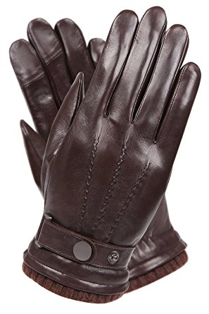 WARMEN Men's Texting Touchscreen Winter Warm Leather Driving Gloves
