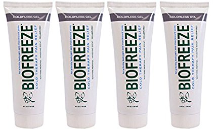 Biofreeze Pain Relieving Gel - COLORLESS - 4 Ounce Tube - Pack of 4
