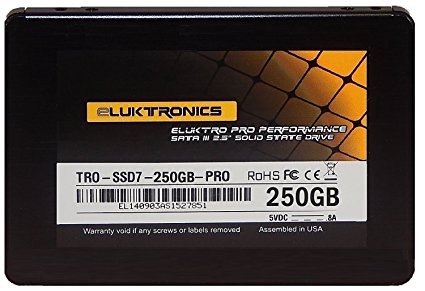 Eluktronics 128GB Eluktro Pro Series SSD SATA III (6 GB/s) MLC 2.5-Inch 7mm Internal Solid State Drive TRO-SSD7-128GB-PRO - 5 Year USA Based Warranty