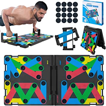 AERLANG Push Up Board, Portable Multi-Function Foldable 10 in 1 Push Up Bar, Push up Handles for Floor,Professional Push Up Strength Training Equipment