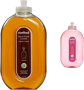 Method Wooden Floor Cleaner, Almond, 739 ml & Floor Cleaner, Wild Rhubarb, 739 ml