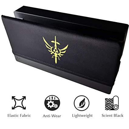 Jamont Switch Dock Sleeve Compatible with Nintendo Switch Dock Set, Switch Dock Socks Covers Switch HDMI Dock Station Skin, Switch Dock Cover Switch Dock Cloth Gift Anti Scratch Dust, Black/Golden