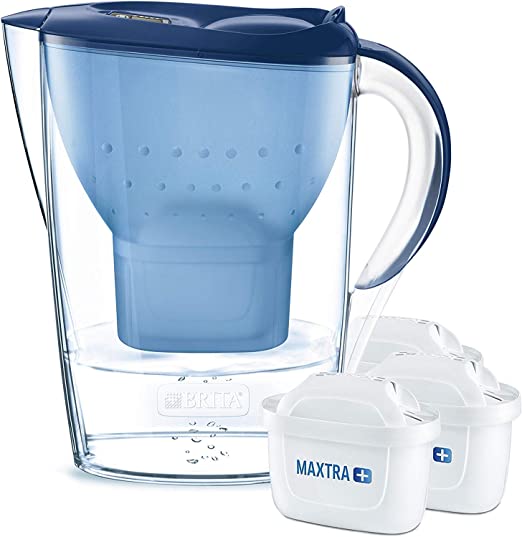 Brita Marella Cool Water Filter Jug and Cartridges Starter Pack, Blue