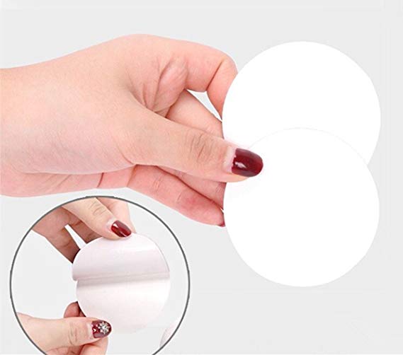 4 Mounting Tabs Round Adhesive Pads 2.95 Inches Diameter Double Sided Circle Tape Sticky Suction Tab Perfect for Wall Pictures Dashboard Toys, Windshield, GPS, Tiles, Walls