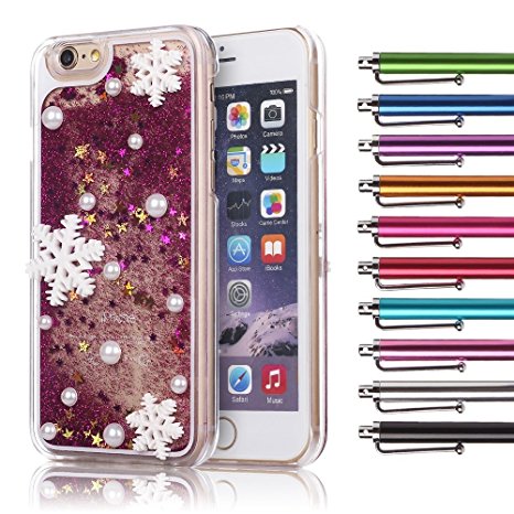 iPhone 6s Case, iPhone 6 Case, Mini-Factory 3D Unique Liquid Snowflake Design Protective Cover Case for iPhone 6s(2015) & iPhone 6(2014) - Christmas / Winter / Snowflake (Hot Pink)