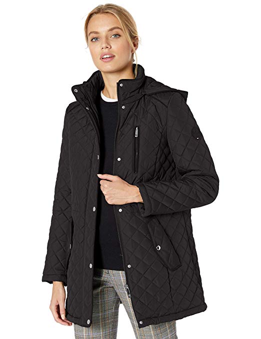 Tommy Hilfiger Women's Hooded Diamond Quilted Anorak Jacket