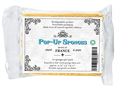 Get French Pop Up Kitchen/Dish Sponge (Pack of 12), Tan