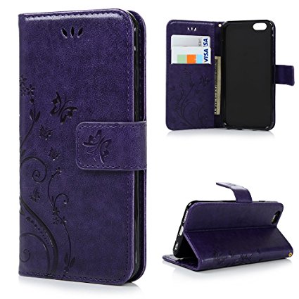 iPhone 6/iPhone 6s(4.7") Case -MOLLYCOOCLE [Natural Luxury Purple] Stand Wallet Purse Credit Card ID Holders Magnetic Flip Folio TPU Soft Bumper PU Leather Ultra Slim Fit Cover for iPhone 6/6s