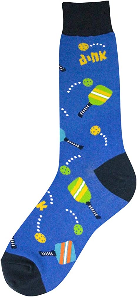 Foot Traffic - Men's Sports-Themed Socks, Fits Men's Shoe Sizes 7-12 (Pickleball)