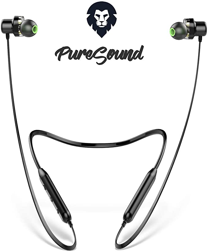 Wireless headphones dual driver, Encore Pure Sound, European brand, bluetooth earphones for sport, 10h stereo playtime, Earbuds with noise cancelling mic. For mobile phone, tablet, pc iOS and Android