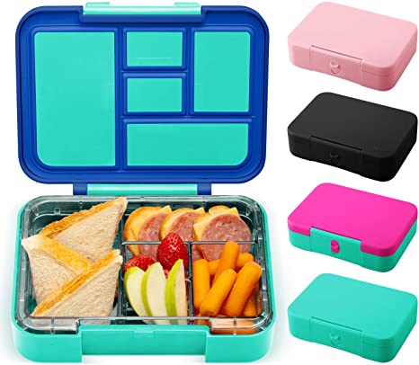 Simple Modern Porter Bento Lunch Box for Kids - Leakproof Divided Blue Container with 5 compartments for Toddlers, Adults, Men, and Women Color Blocked: Pacific Dream