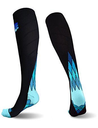 SUGUE Compression Socks (1 Pair) 20-30 mmHg for Women & Men - Best Graduated Athletic Fit for Running, Flight, Nurses, Maternity, Pregnancy - Shin Splints, Medical, Circulation, Recovery - Knee High